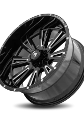 Hardrock Offroad Spine XPosed Aluminum Wheel 24x12 8x170 -44 125.2 Gloss Black Milled                                     - H503-241270144BM - Image 4