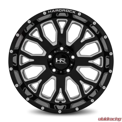 Hardrock Offroad Slammer XPosed Aluminum Wheel 20x10 8x170 -19 125.2 Gloss Black Milled - H504-201070119BM