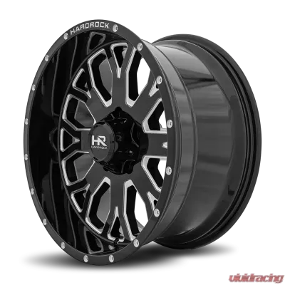 Hardrock Offroad Slammer XPosed Aluminum Wheel 20x10 8x170 -19 125.2 Gloss Black Milled - H504-201070119BM