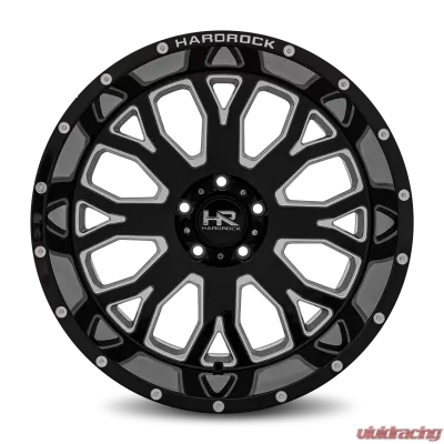 Hardrock Offroad Slammer XPosed Aluminum Wheel 20x12 5x150 -44 110.3 Gloss Black Milled - H504-201250144BM