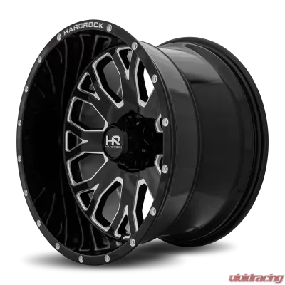 Hardrock Offroad Slammer XPosed Aluminum Wheel 20x12 5x150 -44 110.3 Gloss Black Milled - H504-201250144BM