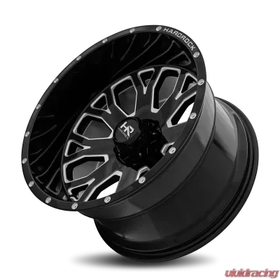 Hardrock Offroad Slammer XPosed Aluminum Wheel 20x12 5x150 -44 110.3 Gloss Black Milled - H504-201250144BM