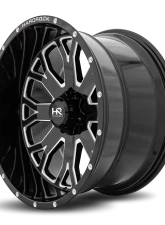 Hardrock Offroad Slammer XPosed Aluminum Wheel 22x12 6x135 -44 87.1 Gloss Black Milled                                     - H504-221236144BM - Image 3