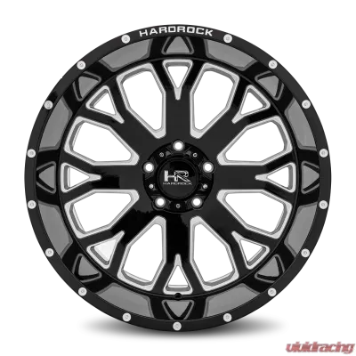 Hardrock Offroad Slammer XPosed Aluminum Wheel 22x12 8x170 -44 125.2 Gloss Black Milled - H504-221270144BM