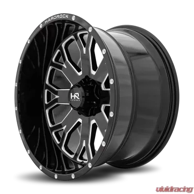 Hardrock Offroad Slammer XPosed Aluminum Wheel 22x12 8x170 -44 125.2 Gloss Black Milled - H504-221270144BM