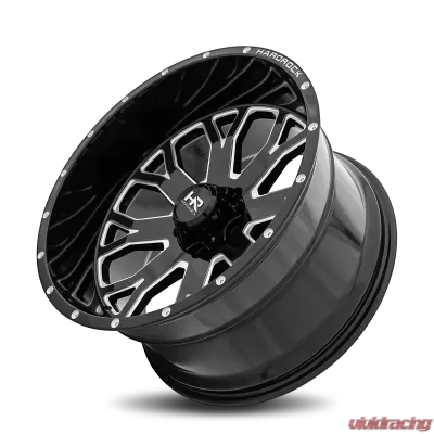 Hardrock Offroad Slammer XPosed Aluminum Wheel 22x12 8x170 -44 125.2 Gloss Black Milled - H504-221270144BM