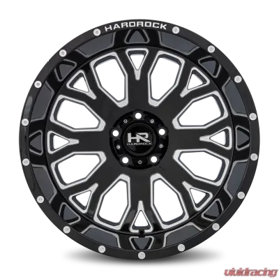 Hardrock Offroad Slammer XPosed Aluminum Wheel 24x12 5x127 | 5x5 -44 78.1 Gloss Black Milled - H504-241273144BM