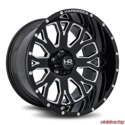 Hardrock Offroad Slammer XPosed Aluminum Wheel 24x14 8x180 -44 125.2 Gloss Black Milled - H504-241478124BM
