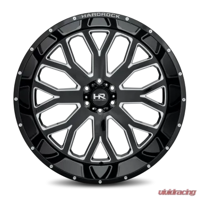 Hardrock Offroad Slammer Xposed Aluminum Wheel 26x14 8x165.1 -76 125.2 Gloss Black Milled - H504-261481176BM