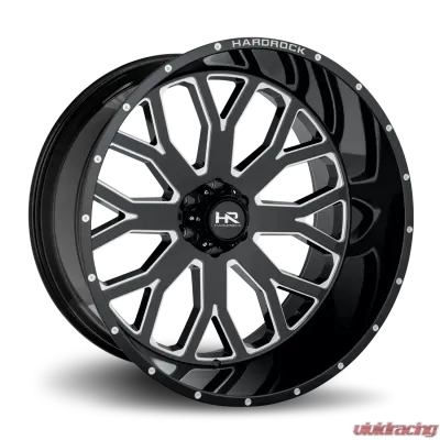 Hardrock Offroad Slammer Xposed Aluminum Wheel 26x14 8x165.1 -76 125.2 Gloss Black Milled - H504-261481176BM
