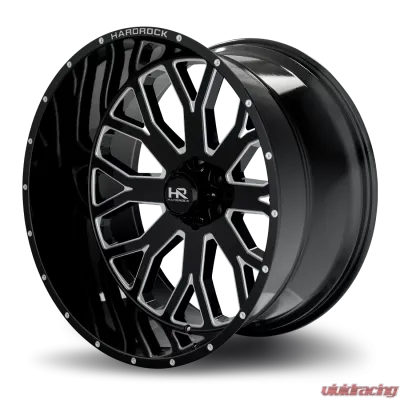 Hardrock Offroad Slammer Xposed Aluminum Wheel 26x14 5x139.7 -76 87 Gloss Black Milled - H504-261485176BM