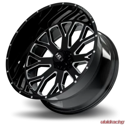 Hardrock Offroad Slammer Xposed Aluminum Wheel 26x14 5x139.7 -76 87 Gloss Black Milled - H504-261485176BM