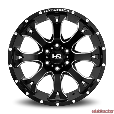 Hardrock Offroad BloodShot Xposed Aluminum Wheel 20x12 6x135 -44 87.1 Gloss Black Milled - H505-201236144BM
