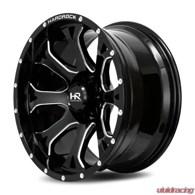 Hardrock Offroad BloodShot Xposed Aluminum Wheel 20x12 6x135 -44 87.1 Gloss Black Milled - H505-201236144BM