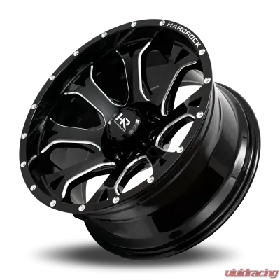 Hardrock Offroad BloodShot Xposed Aluminum Wheel 20x12 6x135 -44 87.1 Gloss Black Milled - H505-201236144BM