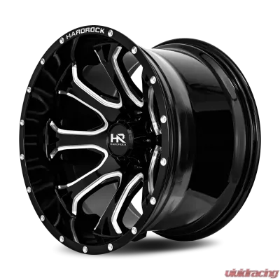 Hardrock Offroad BloodShot Xposed Aluminum Wheel 20x12 6x139.7 -44 108 Gloss Black Milled - H505-201283144BM