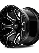 Hardrock Offroad BloodShot Xposed Aluminum Wheel 20x12 5x139.7 -44 87 Gloss Black Milled                                     - H505-201285144BM - Image 3