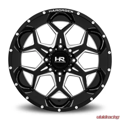 Hardrock Offroad Reckless Xposed Aluminum Wheel 20x12 8x165.1 -44 125.2 Gloss Black Milled - H507-201281144BM