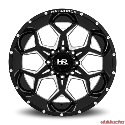 Hardrock Offroad Reckless Xposed Aluminum Wheel 22x12 8x180 -51 124.3 Gloss Black Milled - H507-221278151BM