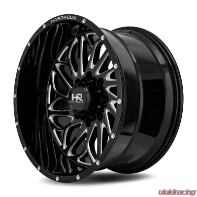 Hardrock Offroad BlackTop Xposed Aluminum Wheel 20x10 6x139.7 -19 108 Gloss Black Milled - H508-201083119BM