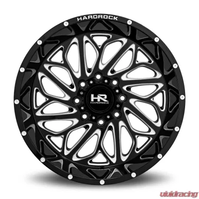 Hardrock Offroad BlackTop Xposed Aluminum Wheel 20x12 5x150 -44 110.3 Gloss Black Milled - H508-201250144BM