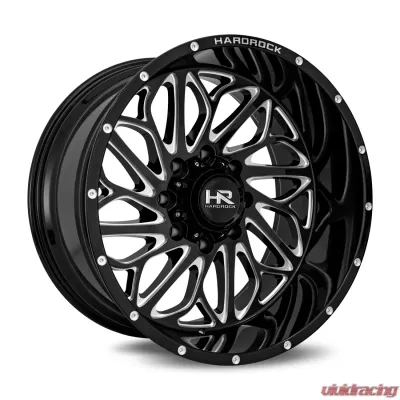 Hardrock Offroad BlackTop Xposed Aluminum Wheel 20x12 8x165.1 -44 125.2 Gloss Black Milled - H508-201281144BM