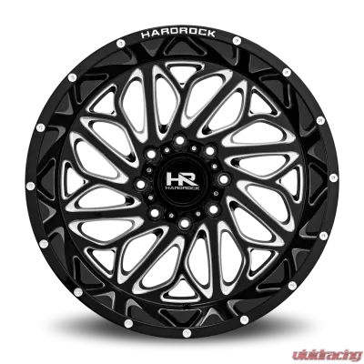 Hardrock Offroad BlackTop Xposed Aluminum Wheel 22x12 6x135 -51 87.1 Gloss Black Milled - H508-221236151BM