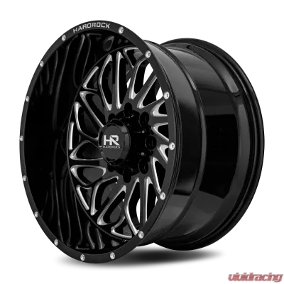 Hardrock Offroad BlackTop Xposed Aluminum Wheel 22x12 5x127 | 5x5 -51 78.1 Gloss Black Milled - H508-221273151BM