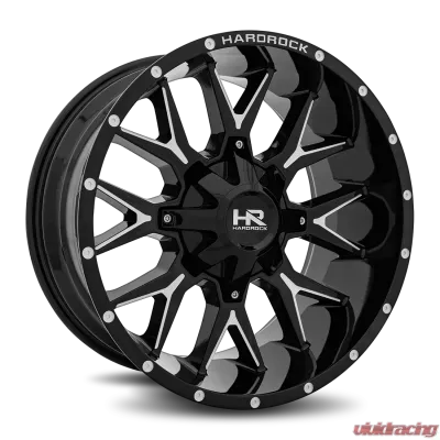 Hardrock Offroad Affliction Aluminum Wheel 20x10 8x170 -19 125.2 Gloss Black Milled - H700-201070119GBM