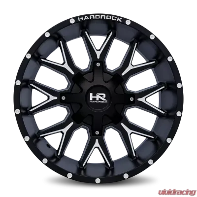Hardrock Offroad Affliction Aluminum Wheel 20x10 8x180 -19 124.3 Satin Black Milled - H700-201078119BM