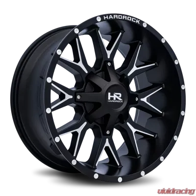 Hardrock Offroad Affliction Aluminum Wheel 20x10 8x180 -19 124.3 Satin Black Milled - H700-201078119BM