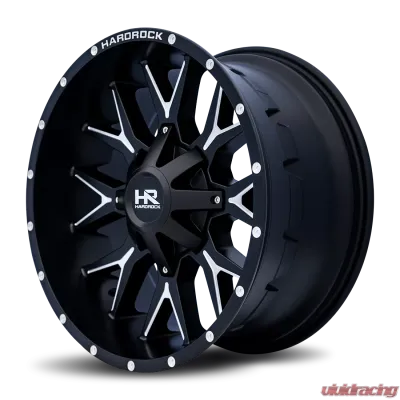 Hardrock Offroad Affliction Aluminum Wheel 20x10 8x180 -19 124.3 Satin Black Milled - H700-201078119BM