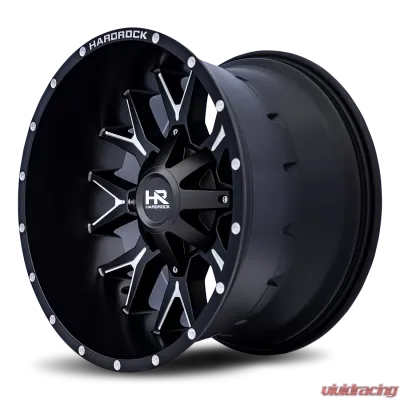 Hardrock Offroad Affliction Aluminum Wheel 20x12 6x135/139.7 -44 108 Satin Black Milled - H700-201237144BM