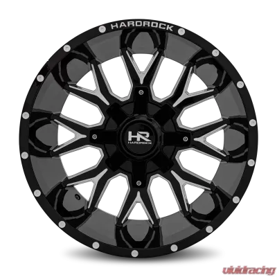 Hardrock Offroad Affliction Aluminum Wheel 20x12 5x127/139.7 -44 87 Gloss Black Milled - H700-201252144GBM
