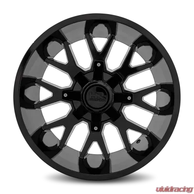 Hardrock Offroad Affliction Aluminum Wheel 20x12 8x170 -44 125.2 Gloss Black - H700-201270144GB