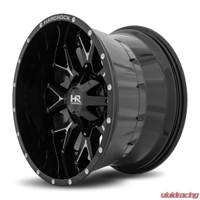 Hardrock Offroad Affliction Aluminum Wheel 20x12 8x165.1 -44 125.2 Gloss Black Milled - H700-201281144GBM