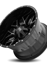Hardrock Offroad Affliction Aluminum Wheel 20x12 8x165.1 -44 125.2 Gloss Black Milled                                     - H700-201281144GBM - Image 4