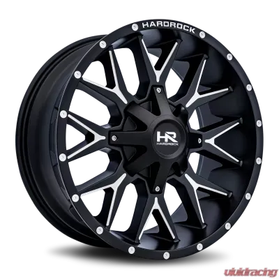 Hardrock Offroad Affliction Aluminum Wheel 20x9 8x180 0 124.3 Satin Black Milled - H700-209078000BM