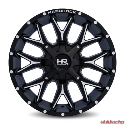 Hardrock Offroad Affliction Aluminum Wheel 20x9 5x150 | 5x139.7 | 5x5.5 18 110.3 Satin Black Milled - H700-209097018BM