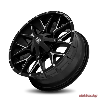 Hardrock Offroad Affliction Aluminum Wheel 20x9 5x150 | 5x139.7 | 5x5.5 18 110.3 Satin Black Milled - H700-209097018BM