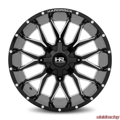 Hardrock Offroad Affliction Aluminum Wheel 22x10 8x180 -19 124.3 Gloss Black Milled - H700-221078119GBM