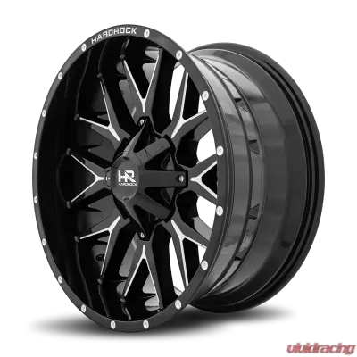 Hardrock Offroad Affliction Aluminum Wheel 22x10 8x180 -19 124.3 Gloss Black Milled - H700-221078119GBM