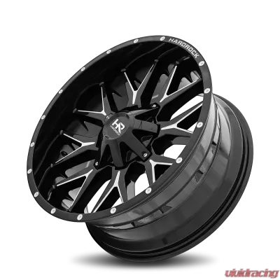 Hardrock Offroad Affliction Aluminum Wheel 22x10 8x180 -19 124.3 Gloss Black Milled - H700-221078119GBM