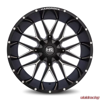 Hardrock Offroad Affliction Aluminum Wheel 24x14 8x180 -76 124.3 Satin Black Milled - H700-241478176BM