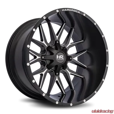 Hardrock Offroad Affliction Aluminum Wheel 24x14 8x180 -76 124.3 Satin Black Milled - H700-241478176BM