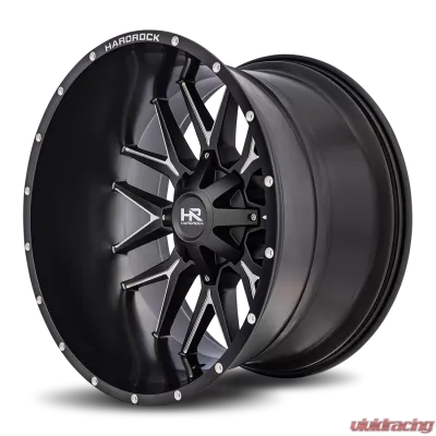 Hardrock Offroad Affliction Aluminum Wheel 24x14 8x180 -76 124.3 Satin Black Milled - H700-241478176BM