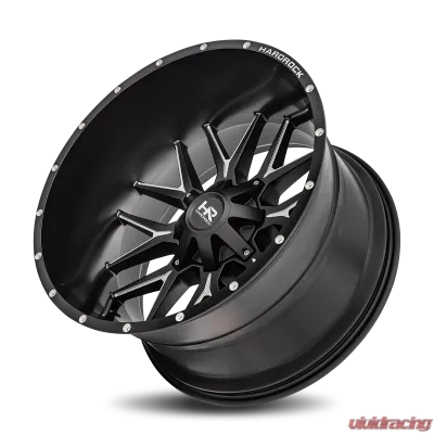 Hardrock Offroad Affliction Aluminum Wheel 24x14 8x180 -76 124.3 Satin Black Milled - H700-241478176BM