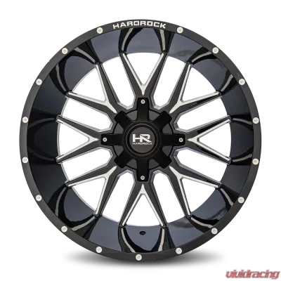 Hardrock Offroad Affliction Aluminum Wheel 24x14 5x150 | 5x139.7 | 5x5.5 -76 110.3 Gloss Black Milled - H700-241497176GBM