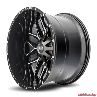 Hardrock Offroad Affliction Aluminum Wheel 24x14 5x150 | 5x139.7 | 5x5.5 -76 110.3 Gloss Black Milled - H700-241497176GBM