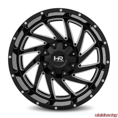 Hardrock Offroad Crusher Aluminum Wheel 20x10 5x127/139.7 -19 87 Gloss Black Milled - H704-201052119GBM